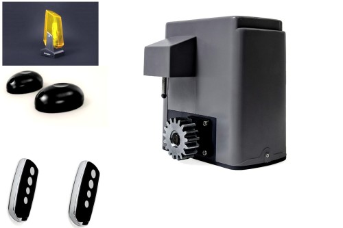 NAPĘD do Bramy Przesuwnej TP 600 ZESTAW Fotokomórki Lampa 2 Piloty