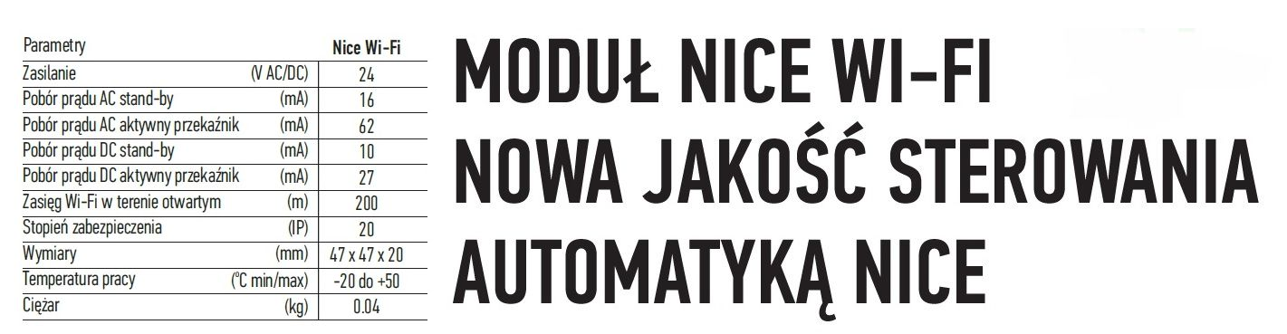 Nice Wi-Fi sterownik